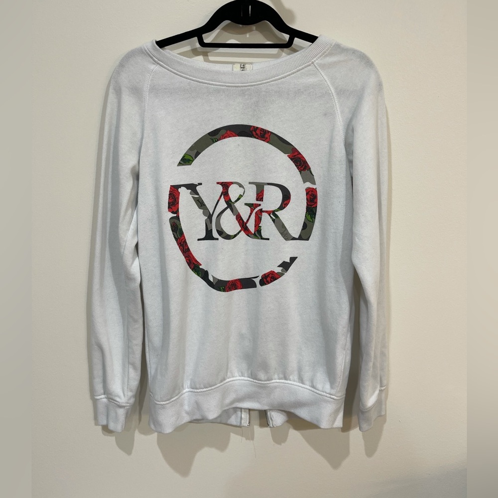 White Y&R sweater